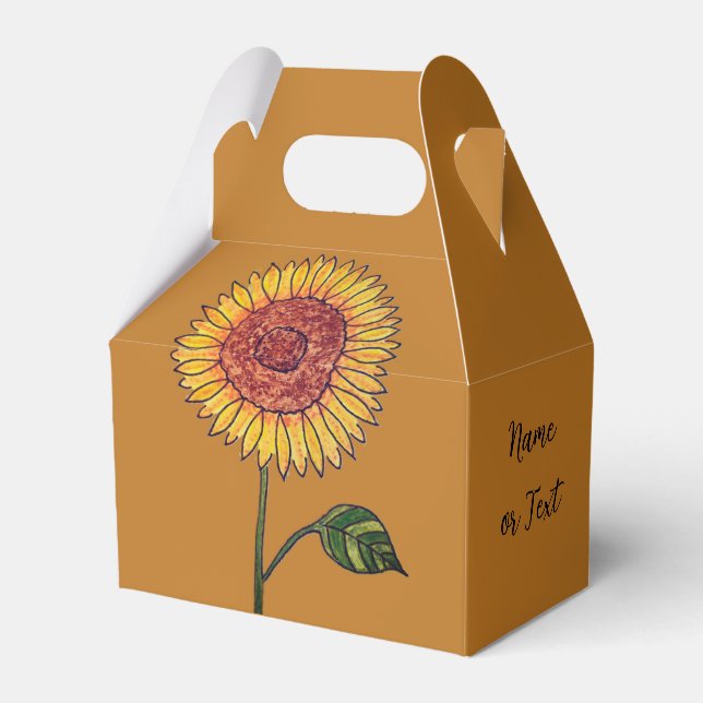 Sonnenblumen Gefallen Box Geschenkschachtel (Vorderseite)