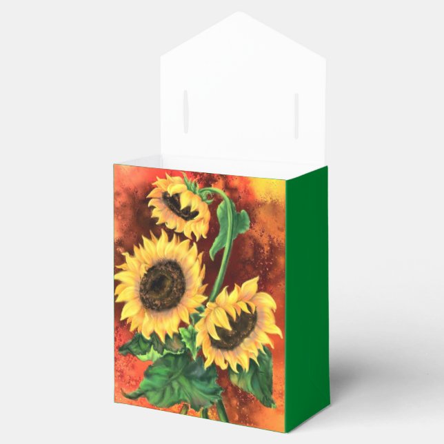 Sonnenblumen Gefälligkeitsboxen Geschenkschachtel (Geöffnet)