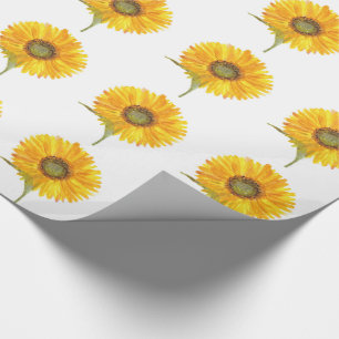 Sonnenblumen-Gelb floral Aquarell Sommer Rustikal Geschenkpapier