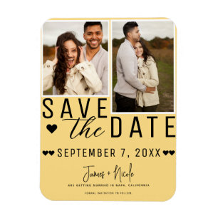 Sonnenblumen Gelb Save-the-Date 2 Foto Hochzeit Magnet