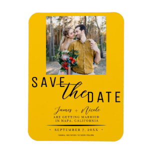 Sonnenblumen Gelb Save the Date Foto Hochzeit Magnet
