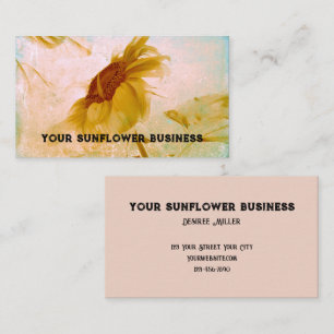 Sonnenblumen-Gelb-Sepia-Vintage-Antik-Textur Visitenkarte