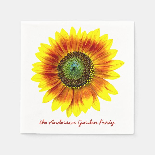 Sonnenblumen Gelbblütengarten Party Serviette (Vorderseite)