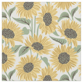 Sonnenblumen // Gelbe Blume Salbei Blätter Stoff
