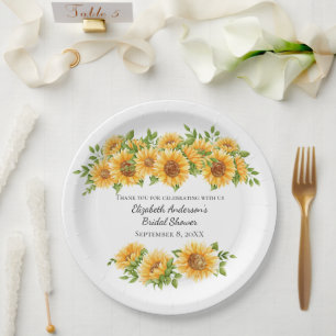 Sonnenblumen Gelbe Blumen Rustikale Brautparty  Pappteller