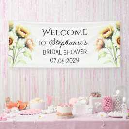 Sonnenblumen Gelbe Blumen Rustikales Brautparty Banner