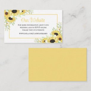 Sonnenblumen Gelbe Blumeneinzelheiten zur Hochzeit Begleitkarte
