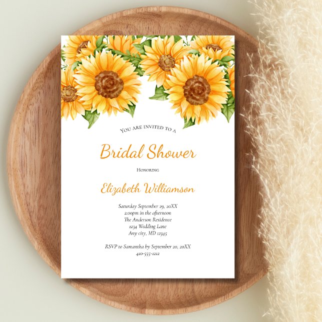 Sonnenblumen Gelbe Blüte Rustikales Brautparty Einladung (Sunflowers Yellow Floral Bridal Shower invitation. Digital Instant download or printed.)