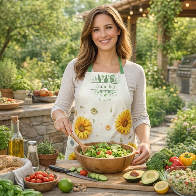 Sonnenblumen Gelbe Küchenutensilien Schürze (Von Creator hochgeladen)