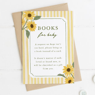 Sonnenblumen & Gelbe Streifen Bücher für Baby Begleitkarte