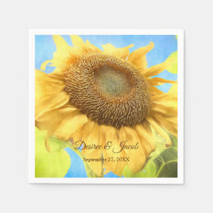 Sonnenblumen Gelbes Land Rustikale Hochzeitssaison Serviette