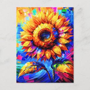 Sonnenblumen Gemälde Vivid Colors Sonnenblumen Pow Postkarte