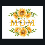 Sonnenblumen Geschenk für Mama Muttertag Geburtsta Poster<br><div class="desc">Erzähl Mama,  wie besonders sie mit dieser anpassbaren Sonnenblumen-MAMA ist das Herz unseres Familienposters,  das gerahmt sein kann. Sie können beide Sets bearbeiten,  um zu sagen,  was immer Sie möchten. Das Poster ist in vielen Größen erhältlich.</div>
