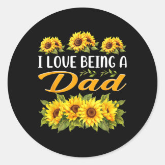 Sonnenblumen-Geschenke für Papa Schwangerschaftsan Runder Aufkleber