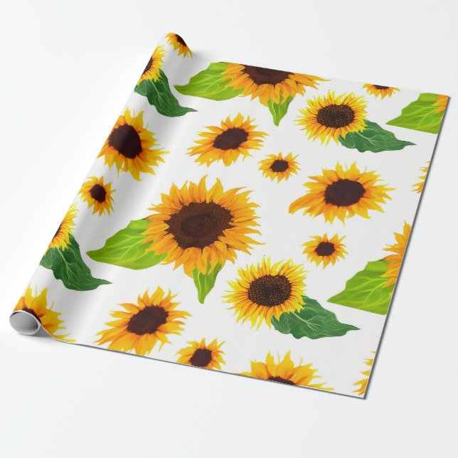 Sonnenblumen Geschenkpapier (Ungerollt)
