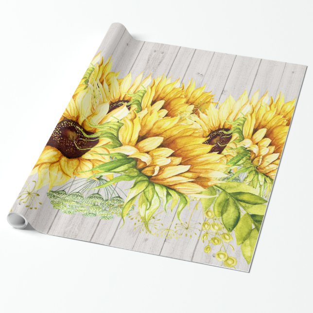 Sonnenblumen Geschenkpapier (Ungerollt)