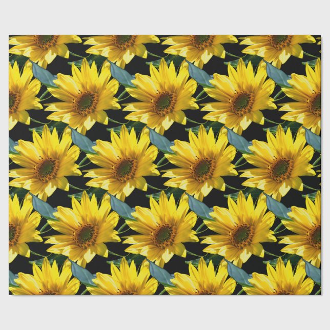 Sonnenblumen Geschenkpapier (Saum)