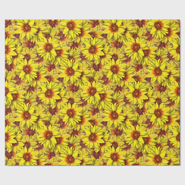 Sonnenblumen-Geschenkpapier Geschenkpapier (Saum)