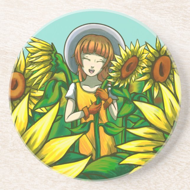 Sonnenblumen Getränkeuntersetzer (Vorne)