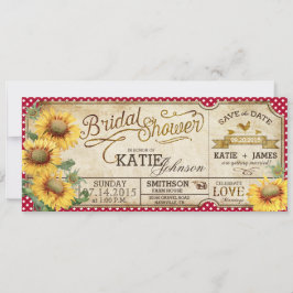 Sonnenblumen Gingham Country Picnic Brautparty Save The Date