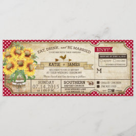 Sonnenblumen Gingham Karo Country Picnic Wedding Einladung