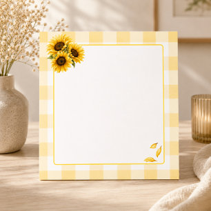 Sonnenblumen-Gingham-Notizblock Notizblock
