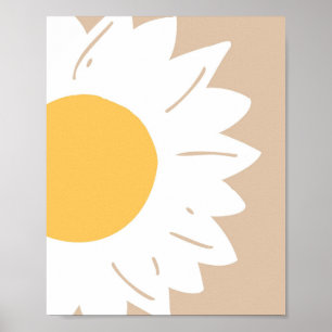 Sonnenblumen-Glanz – Minimalistische florale Wandk Poster