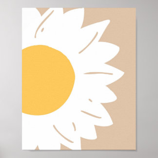 Sonnenblumen-Glanz – Minimalistische florale Wandk Poster