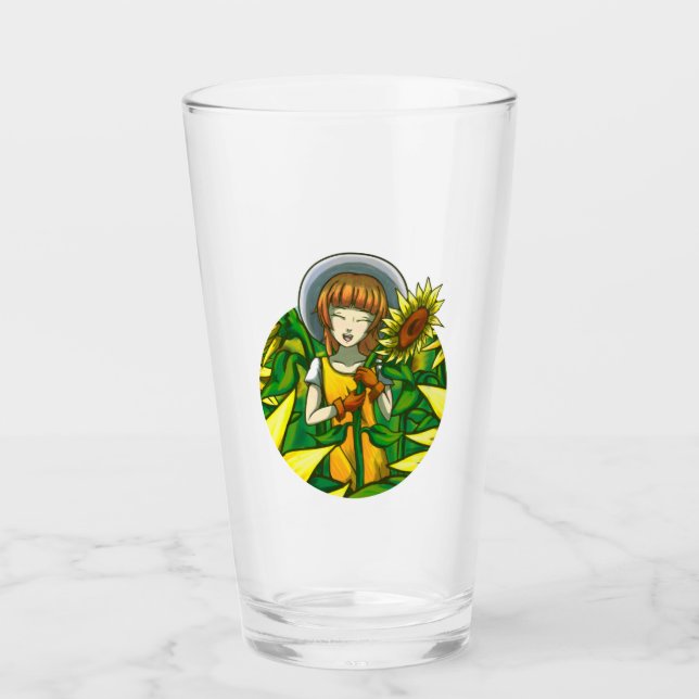 Sonnenblumen Glas (Vorderseite)
