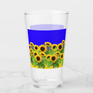 Sonnenblumen Glas Ukrainische Flaggen Farben