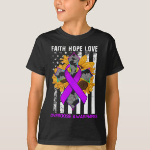 Sonnenblumen Glaube Hoffnung Liebe Kreuz und Fahne T-Shirt