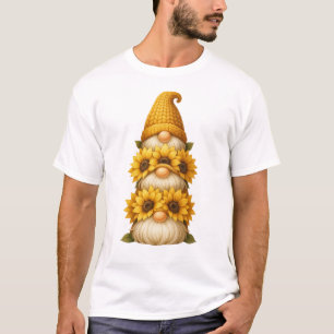 Sonnenblumen-Gnom Versteckte Lächeln unter dem Gol T-Shirt