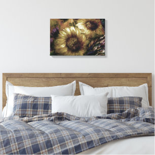 "Sonnenblumen Gold" [Design 2] 45 cm x 30 cm  Leinwanddruck