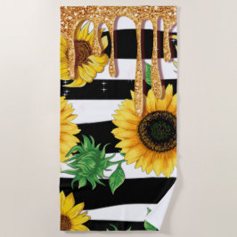 Sonnenblumen-Gold-Drip-Strandtuch Strandtuch