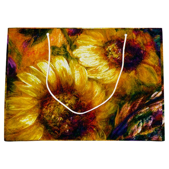 "Sonnenblumen Gold"  Große Geschenktüte (Vorderseite)