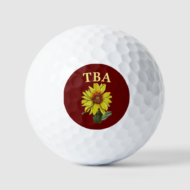 Sonnenblumen Golf Balls - Fakultative Personalisie Golfball (Vorderseite)