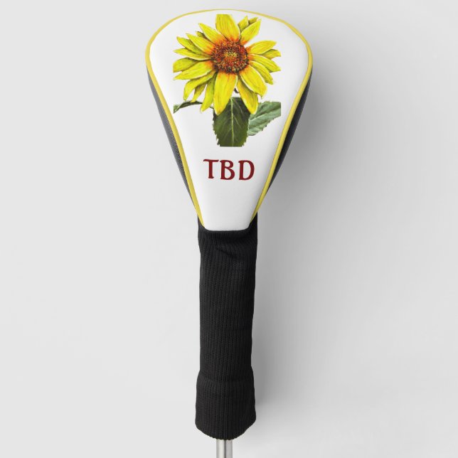 Sonnenblumen-Golf-Schlagholzabdeckung Golf Headcover (Vorderseite)
