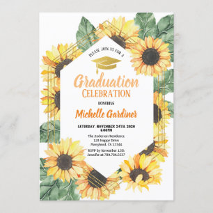Sonnenblumen Graduation Party Feier Einladung