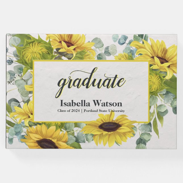 Sonnenblumen-Graduierungspartei - Sake Gästebuch (Vorderseite)