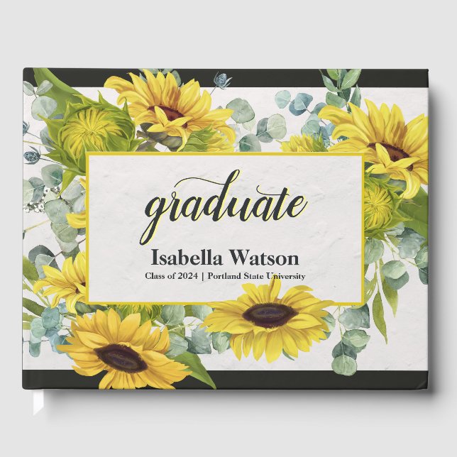 Sonnenblumen-Graduierungspartei - Sake Gästebuch (Vorderseite)