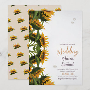 SONNENBLUMEN GRENZEN Einfache Einladung zur Hochze