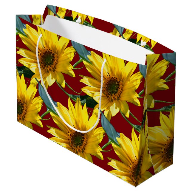 Sonnenblumen Große Geschenktüte (Rückseite Schrägansicht)
