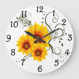 Sonnenblumen Große Wanduhr