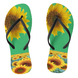 Sonnenblumen Grüne Flip Flops