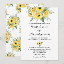 Sonnenblumen Grüne Hochzeit Country Chic Einladung