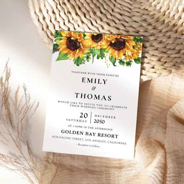 Sonnenblumen Grüne Hochzeit Einladung (Von Creator hochgeladen)