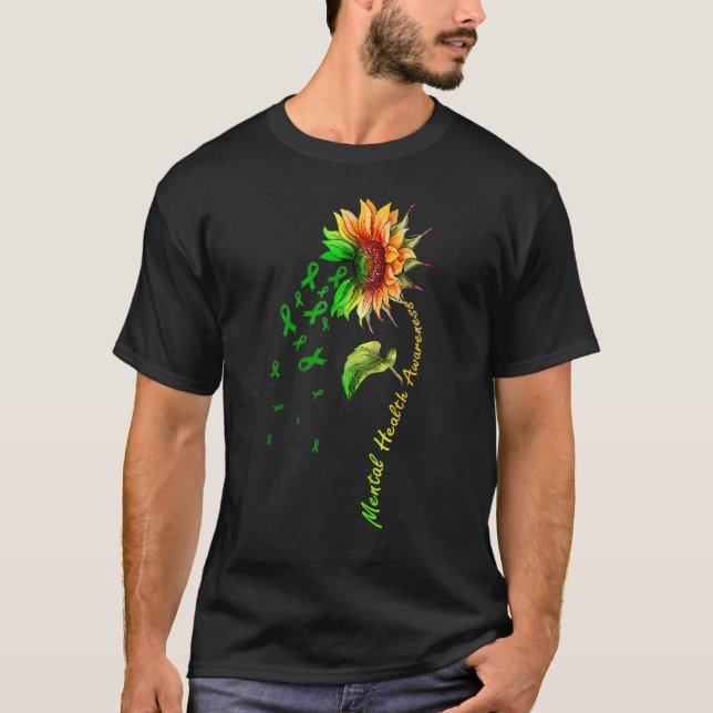 Sonnenblumen Grüne Multifunktionsleiste unterstütz T-Shirt (Vorderseite)