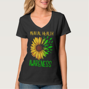 Sonnenblumen Grüne Ribbon psychische Gesundheit Be T-Shirt