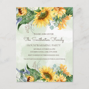 Sonnenblumen Grünzeug Landhaus Einweihungsparty Po Postkarte