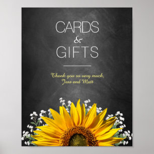 Sonnenblumen-Halbpension Hochzeitkarten und Gesche Poster